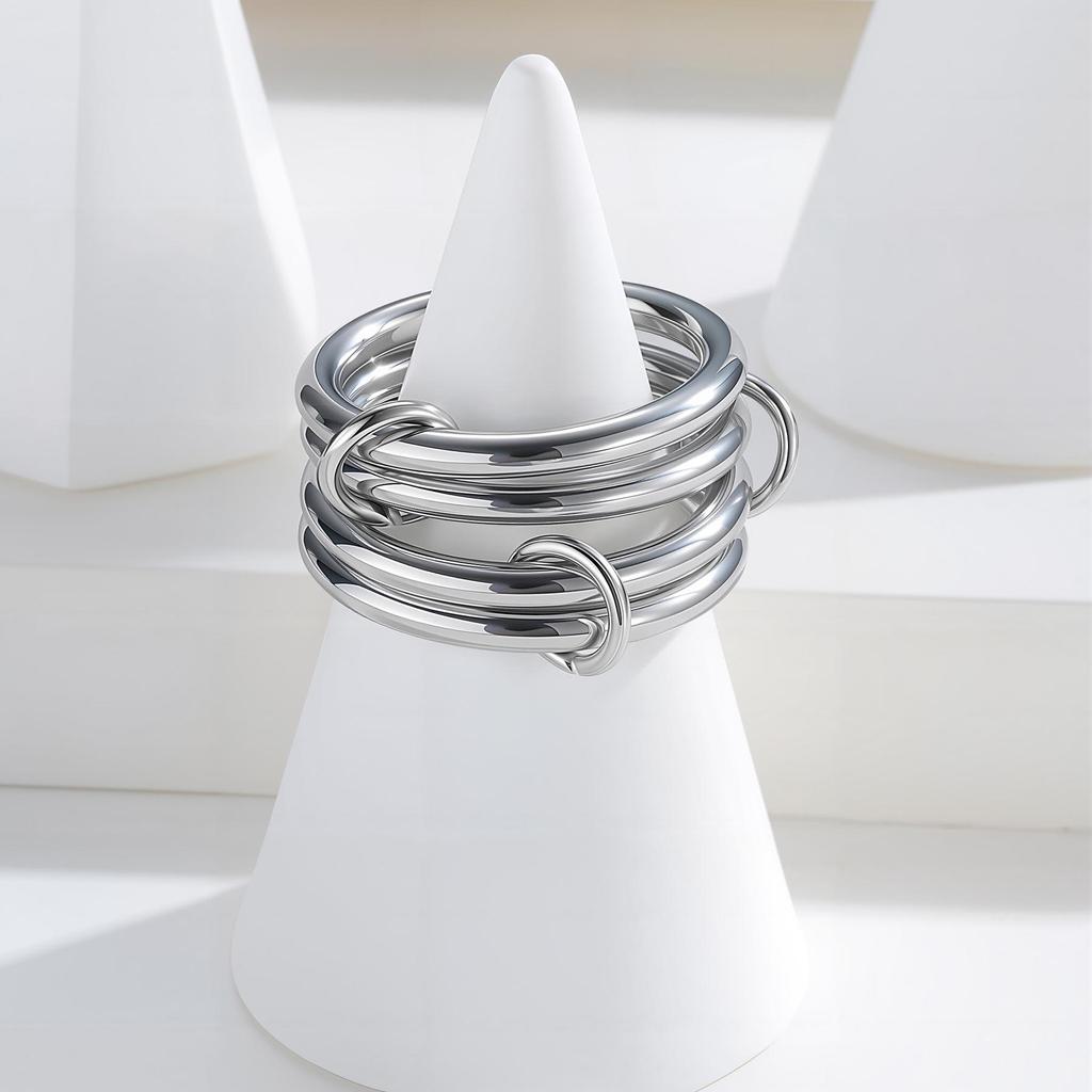 European-American Titanium Steel Stackable Finger Ring - Niche Design
