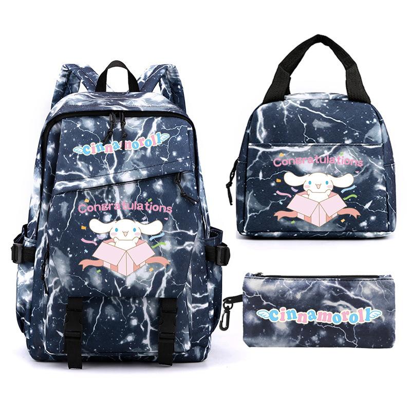 Cartoon Puppy Printed Schoolbag Set Backpack + Lunch Bag + Pencil Case Three-Piece Set