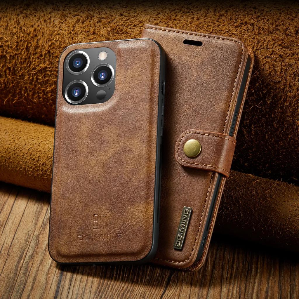 Detachable Magnetic Leather Phone Case for IPhone 15 12 13 11 14 Pro Max XS XR X SE  8 7 Plus Wallet Card Holder Cover Coque