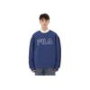 Fila Fusion Large Logo Print Loose Knit Pullover Long Sleeve Sweatshirt Men sweatshirt Pearl-Blue T11M241211FBU