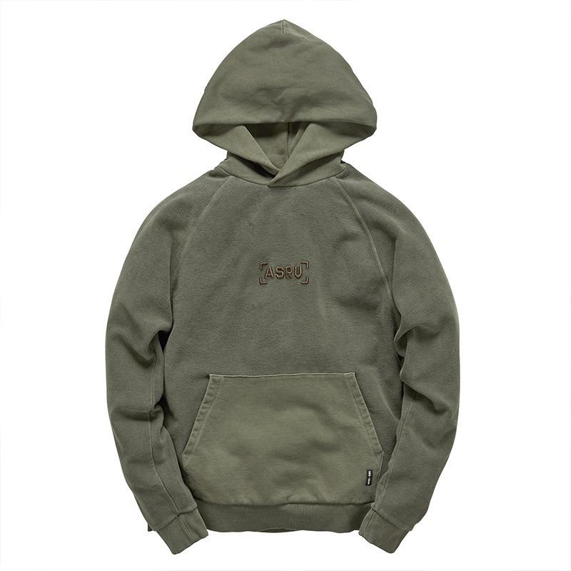 Autumn and Winter New Solid Color Fleece Sweater Men's Tide Brand Large Size Pullover Hoodie Outdoor Warm Top Trendy