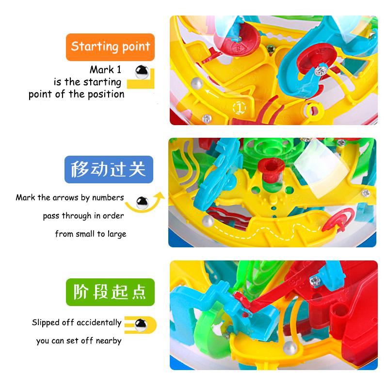 Magic Intellect Ball 3D Maze Toys Montessori Brain Burning Ball Rolling Puzzle Games Logic Thinking Balan Educational Toy Gift