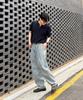 CUZNELLO Cool Cotton Henley Neck Short Sleeve Knit_Deep Navy
