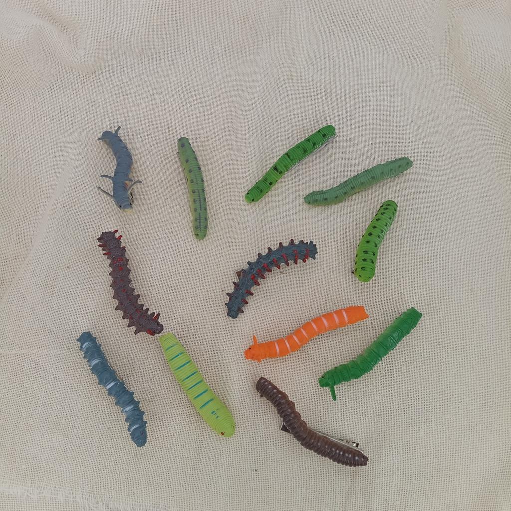 12Pcs Halloween Caterpillar Hair Clips  3D Bug Hair Clip Party Hair Accessories Fun