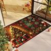 Christmas Tree Snowflake Doormat, Festive Holiday Rug for Living Room, Kitchen, Bathroom, Laundry Room, Xmas Decor
