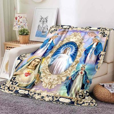 Jesus Virgin Mary Soft Throw Blanket Bedding Flannel Living Room/Bedroom Warm Blanket
