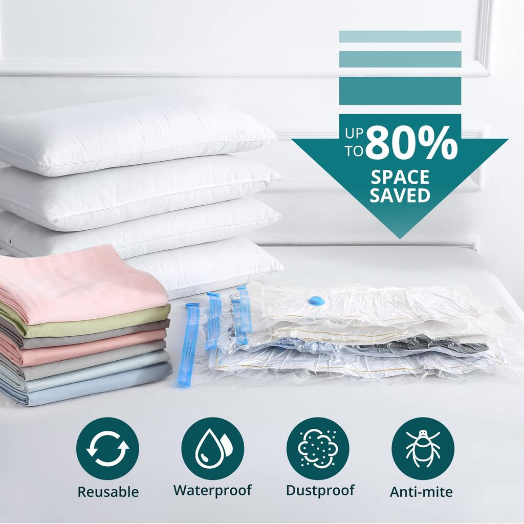 Vacuum Storage Bags With Valve Folding Compressed Space Saving Clothes Storage Big Size For Towel Cloth Blanket