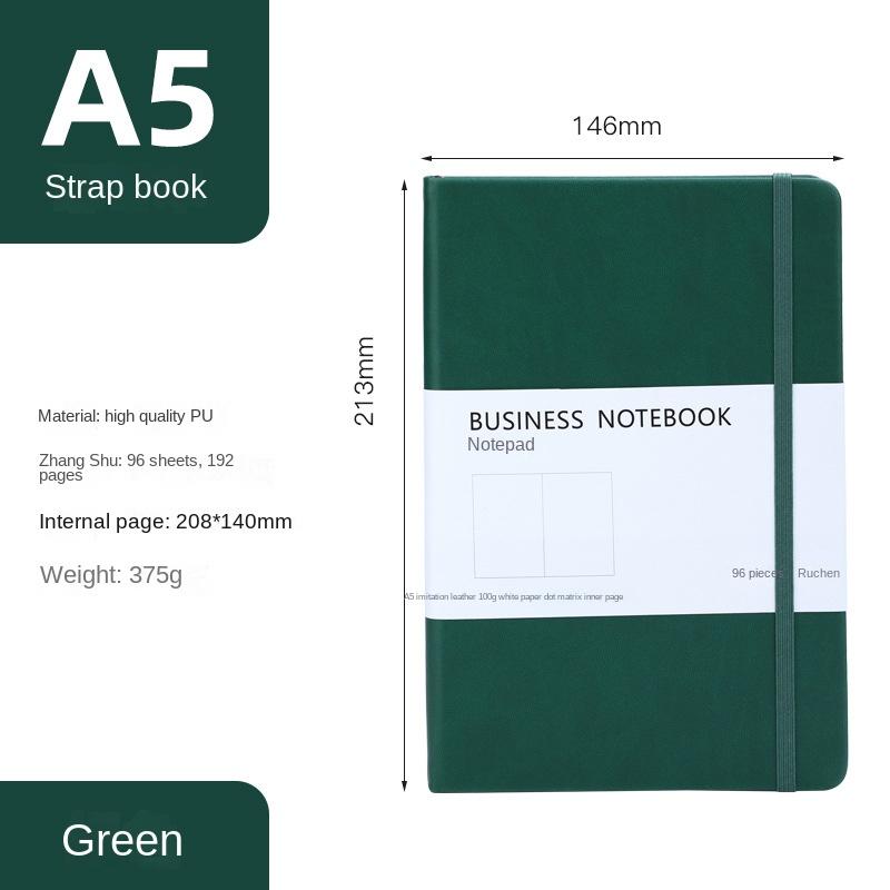 Custom Size A5 Business Planner Soft Leather Cover A5 Dotted Grid Diary Writing Notebook Custom logo