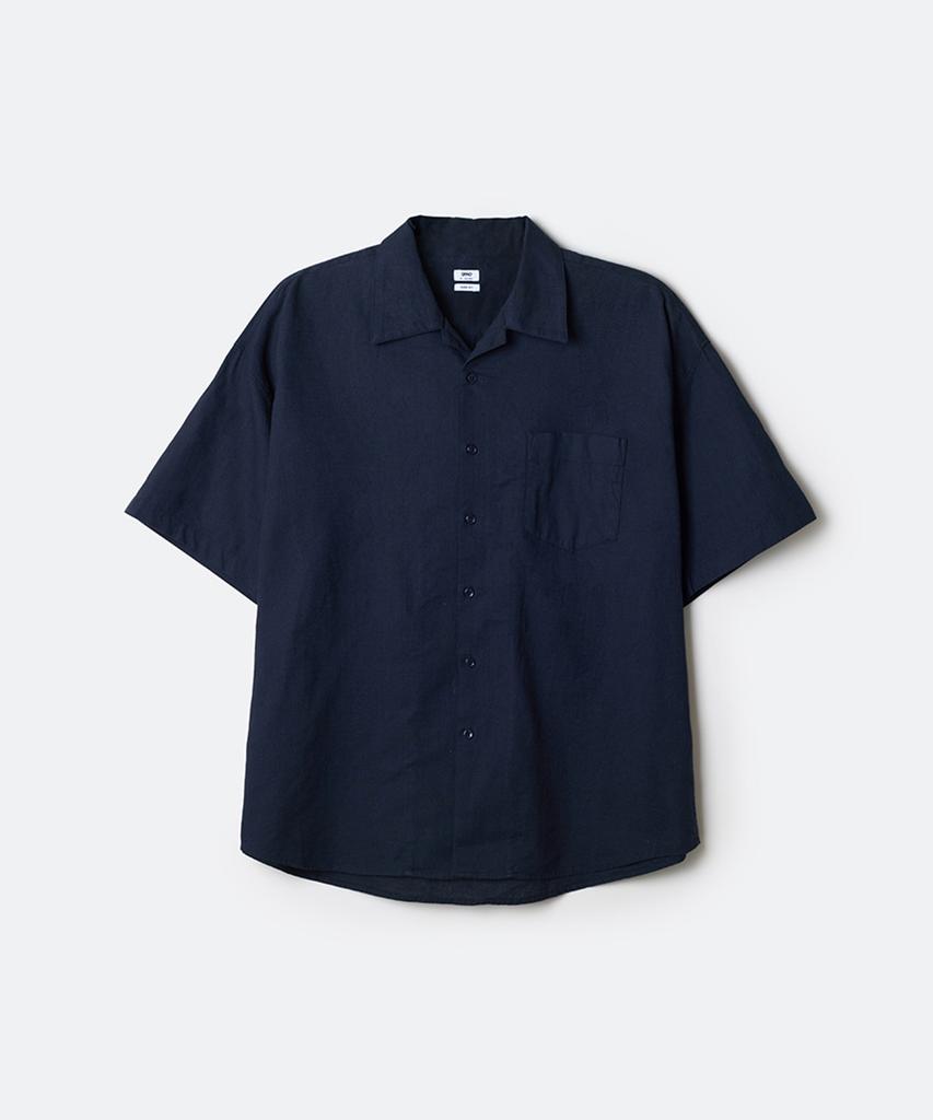 Seupao [Linen Blend] Oversized Short Sleeve Shirt_Spywg25M04