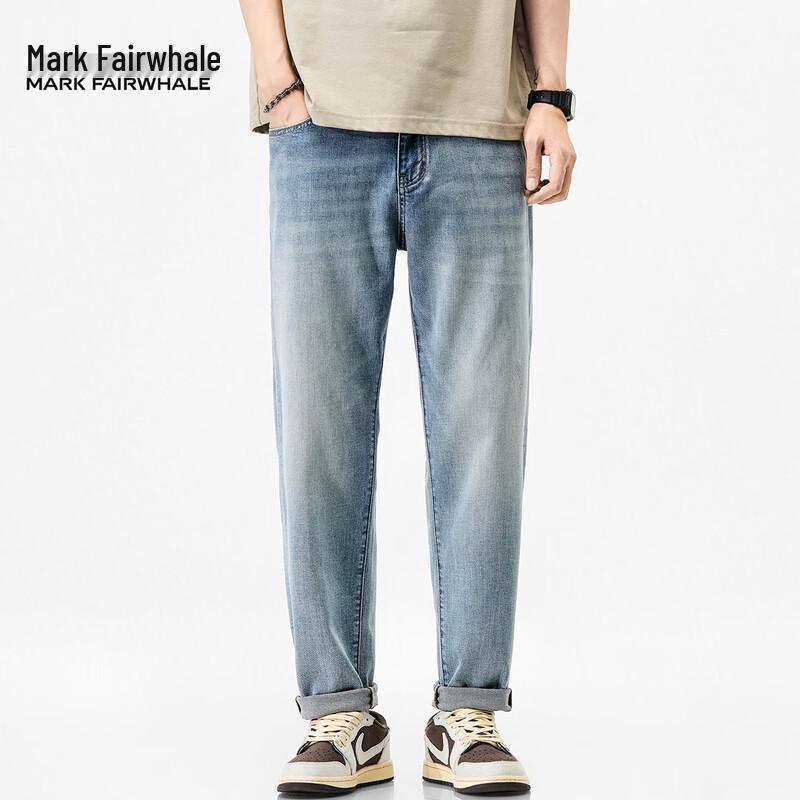 Mark Fairwhale Men's Tencel Blend Loose Straight-Leg Jeans