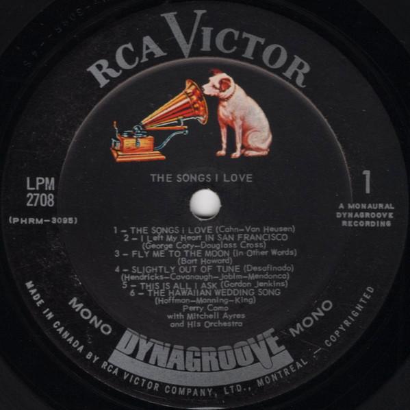 

LP Record PERRY COMO - The Songs I Love LPM2708 RCA Victor 1963 Canada Soundtracks & Musicals Used