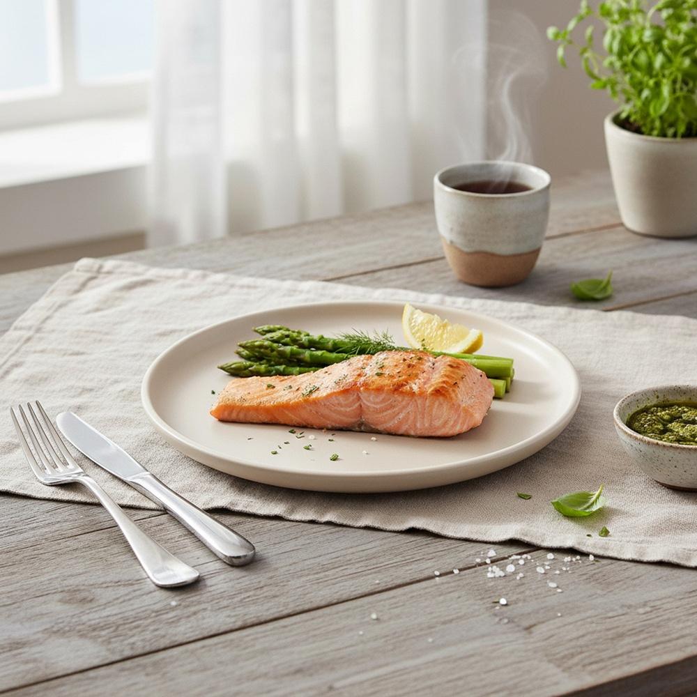 Talerz Obiadowy Duży Płytki Płaski Na Obiad Ceramiczny Kremowy 26,5 Cm