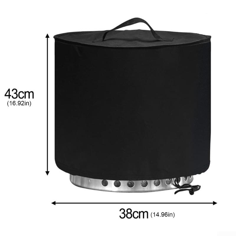 Durable Polyester Fire Pit Cover Designed For 15 Inch Round Pits Featuring Handle Easy Installation