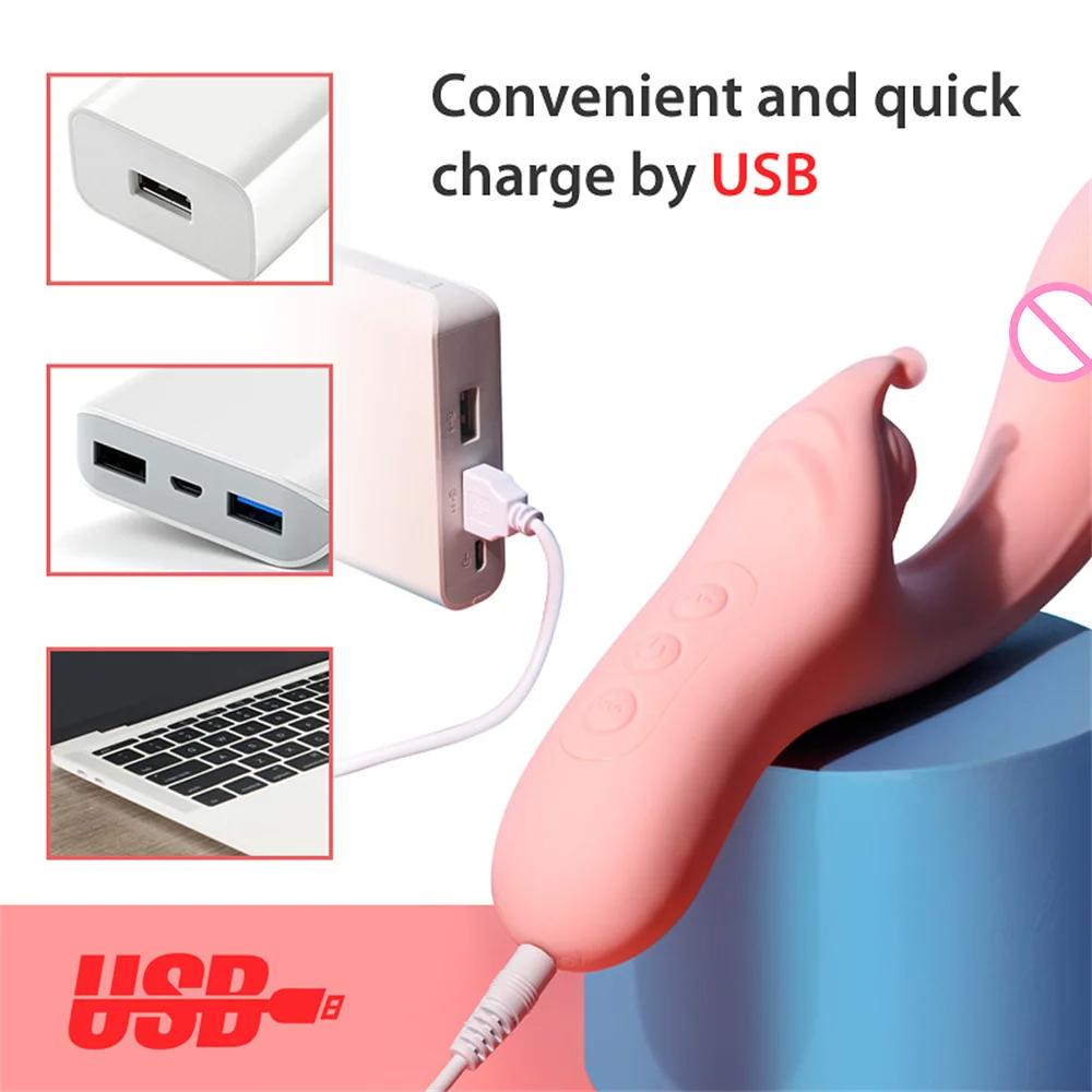 High Speed Vibration G-Spot Massager Clitoris Sucking Stimulator 2 In 1 Female Masturbator Dildo Vibrator Couples Goods Sex Toy