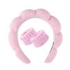 Wash Face Headband & Wrist Band Set 3 Pcs Soft Fluffy Absorbent for Skincare Makeup Shower Spa Facial Cleansing