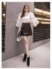 Korean-Style PU Leather A-Line Mini Skirt, Multicolor, Spring/Autumn Collection.