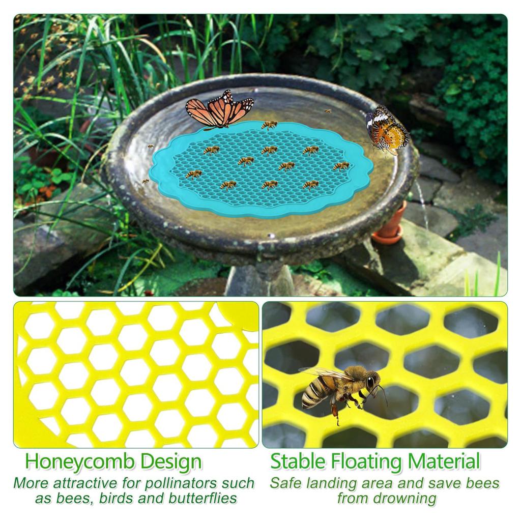 Yousheng Schwimmende Bienenwasserstation, Schmetterlingsbienen-Insektentränke für Bestäuberfütterung, Bienenbad, Gartendekoration im Freien