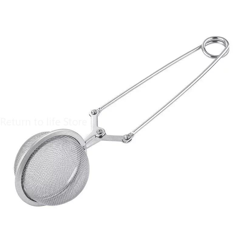 

Stainless Steel Tea Infuser Sphere Filter Ball Teaspoon Squeeze Creative Strainer Tea Drip Handle Seasoning Mesh Spoon Ball L