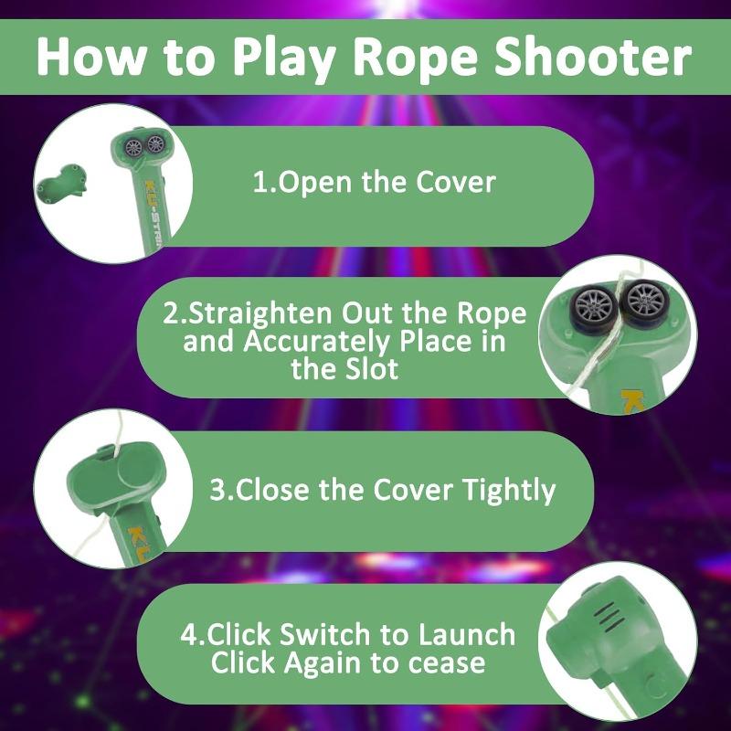 Glow in the Dark Zip String, Zip String Glow in the Dark String, Electric String Rope Launcher, Rope Launcher Toy, for Adults Birthday Party Favor