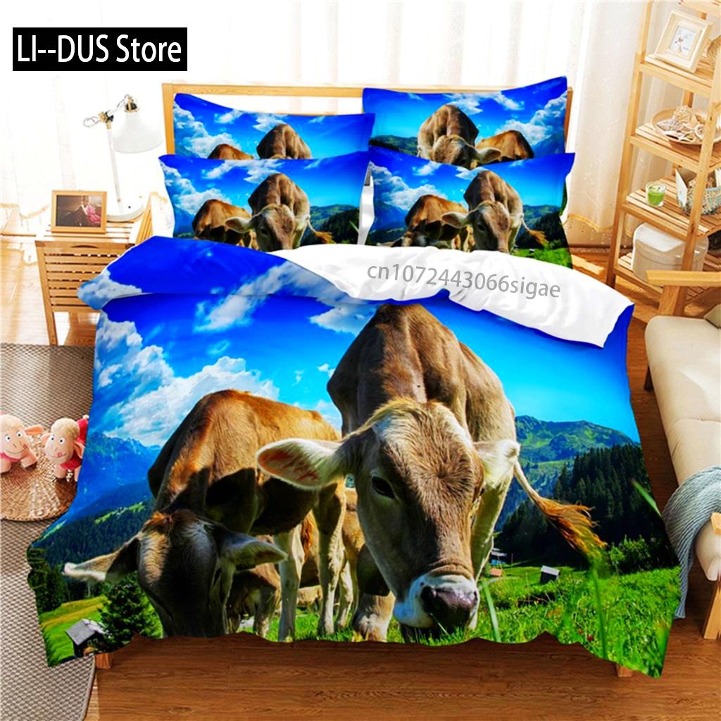 Blue Sky Cow Bedding Set Duvet Cover Set 3d Bedding Digital Printing Queen Size Bedding Set Fashion Design