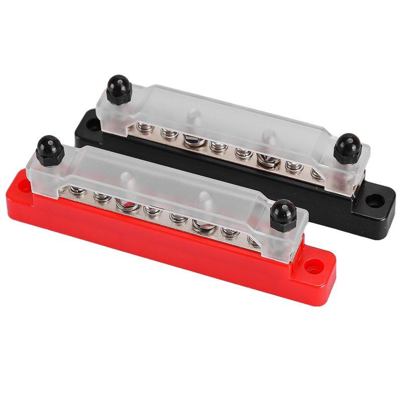 1 Pair 10 Way Power Distribution Terminal Block Battery Bus Bar Fit For Automotive Boat Car Truck Ship Yacht