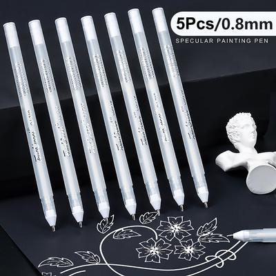 0.8mm White Marker Pen Creative Ink Gel Pen Highlight Painting Graffiti Pens for Student Drawing Art Writing Stationery Supplies