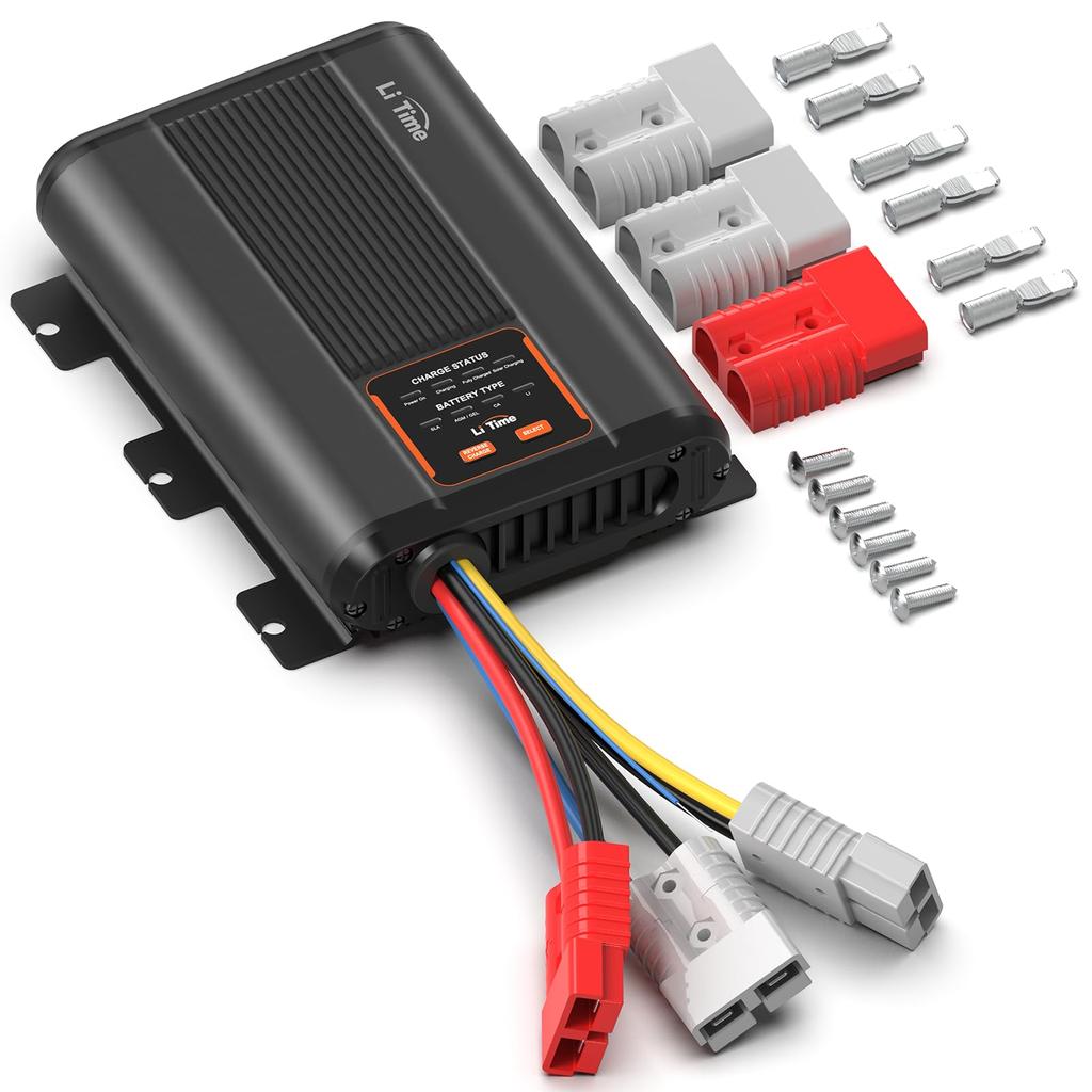 LiTime 12V Lithium Iron and Calcium Charger for Wide Range of Applications Including and Yachts 40A DC-DC Charger, Phosphate, Lead-Acid, SLA, Gel,