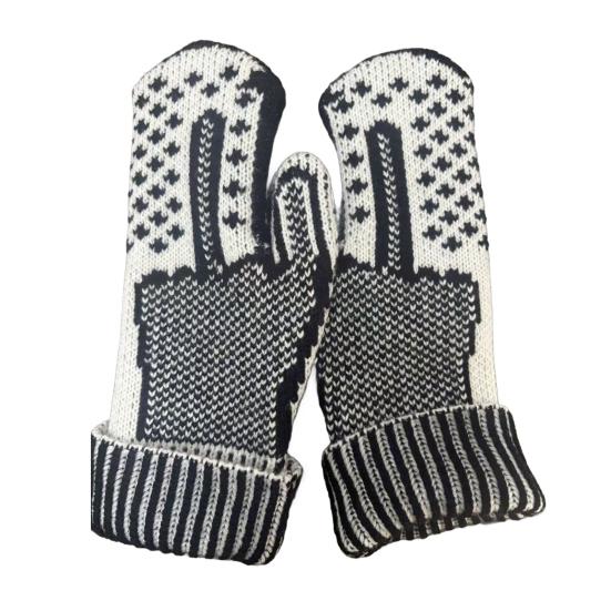 Yousheng Funny Middle Finger Mittens Cozy Knit Gloves with Hidden Attitude Cheeky Flip-the-Bird Knitted Gloves Prank Gift for Men Women