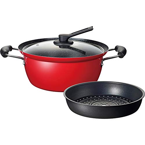 Wahei Freiz 24cm Non-Boiling Pot with Steamer, Induction and Gas Compatible, Nikomiina RB-1699