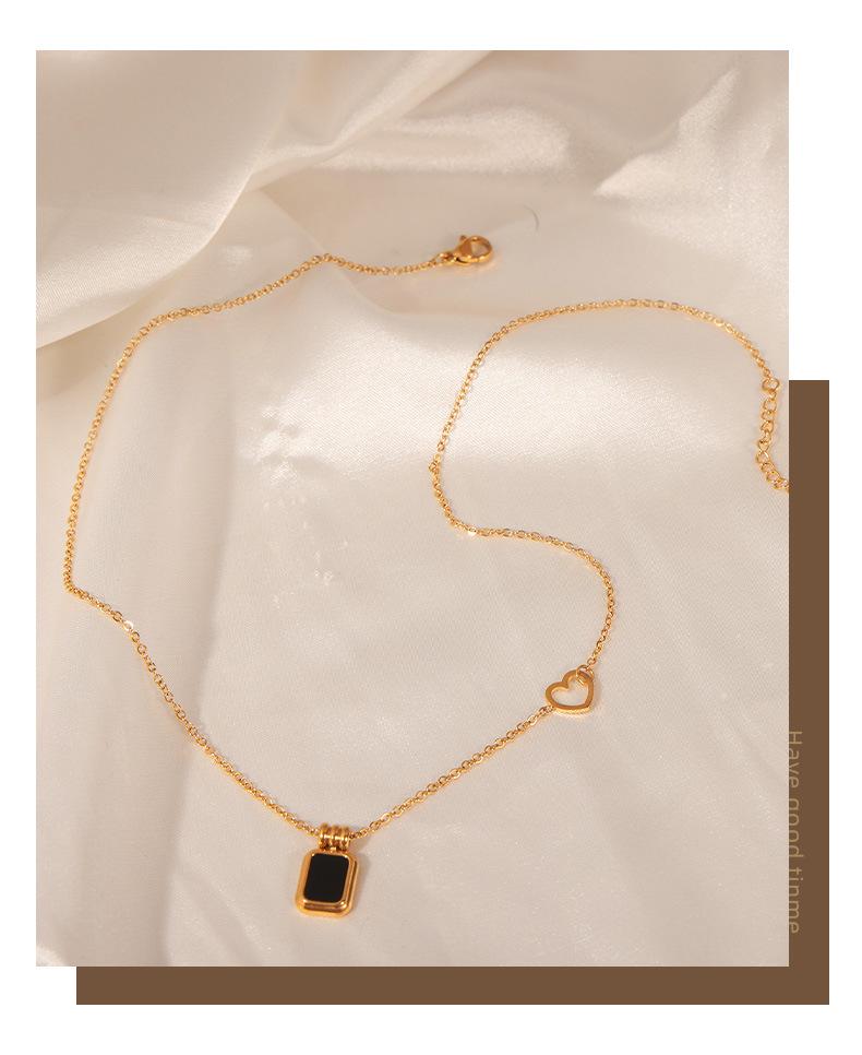 Retro Acrylic Pendant Necklace: Influencer-Style Gold-Plated Titanium Steel Chain for Women