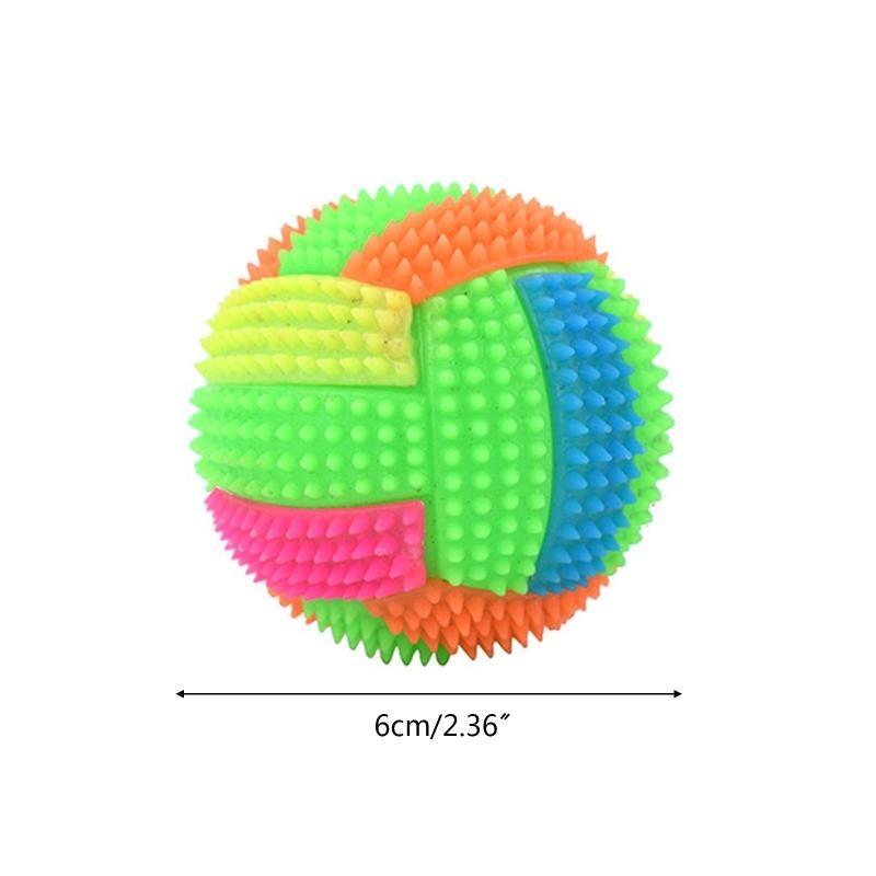 Spiky Dog Rubber Elastic Glowing Balls Squeak Chew Toy Bite-Resistant Ball