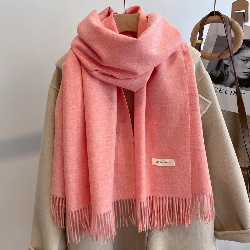 Scarf girls winter versatile solid color imitation cashmere scarf long scarf shawl dual-purpose couple men
