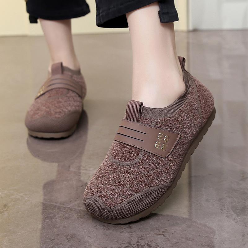 2025 Women's Winter New Velvet Thickened Warm Women's Cotton Shoes Soft Sole Comfortable Shallow Mouth One Pedal Mother Shoes Women