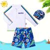 Boys' Cartoon Long-Sleeve Quick-Dry Sun Protection Swimsuit