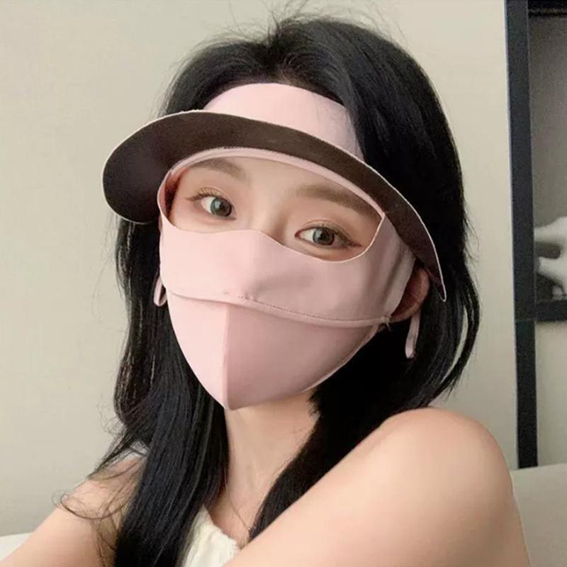 Summer Three-In-One Sunscreen Mask Detachable Full-Face Cycling Cap For Women