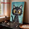 DIY Black Cat Pearl Art Painting for Home Wall Decor Pearl Gem Paintings Picture Arts Craft  for Adults/Beginners Gift Idea Home Decor Without Frame
