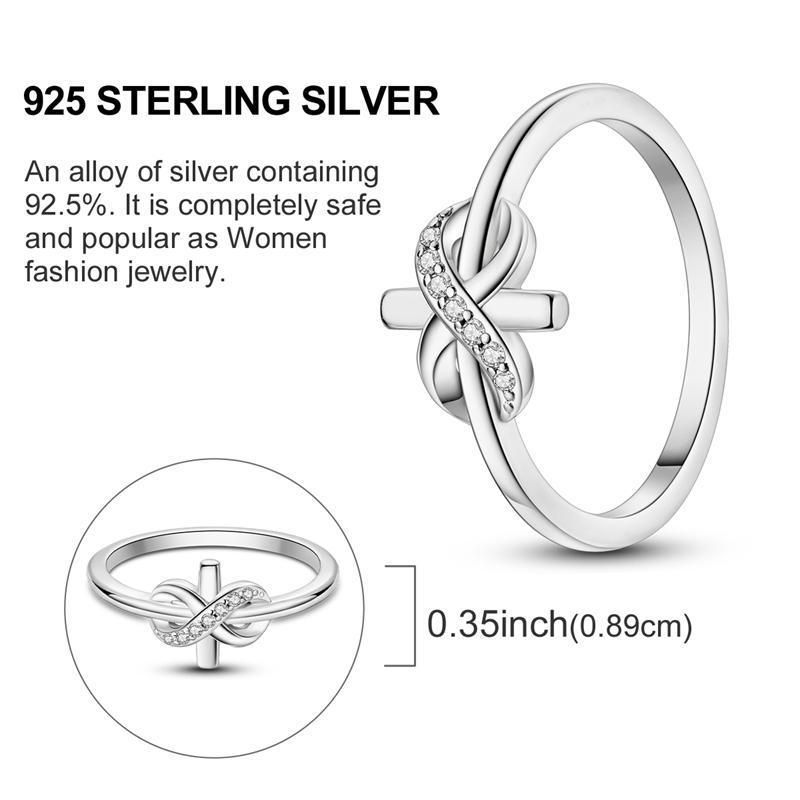 925 Sterling Silver Gold Ring Sparkling Infinite Love  Rings for Women Girl Wedding Jewelry Gifts