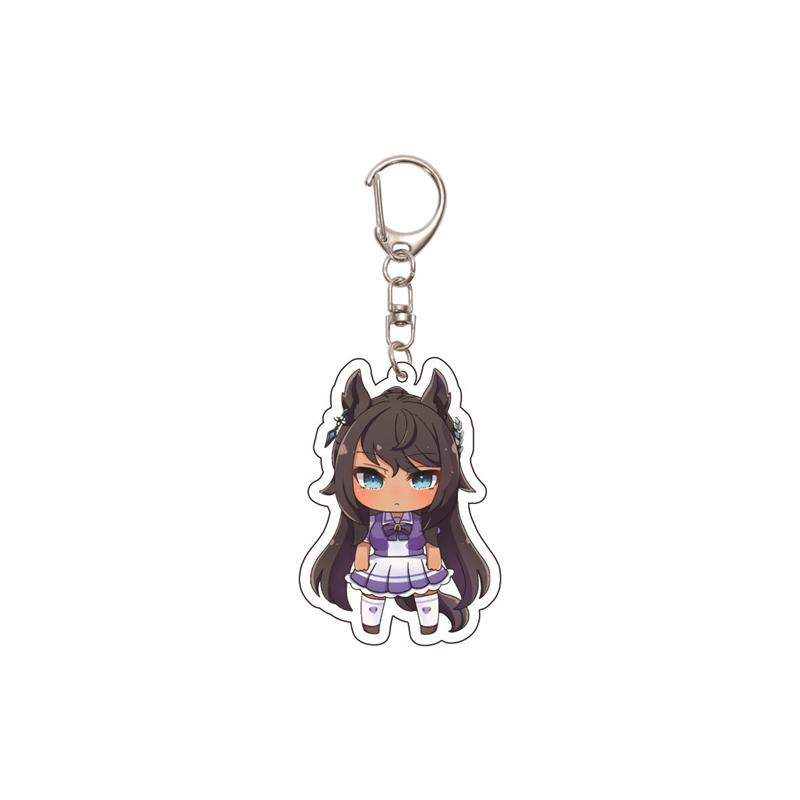 6CM Cute Anime Pretty Derby Shuttle Mejiro Mcqueen Symboli Rudolf Kawaii Acrylic Keychain Game Jewelry Cosplay Props