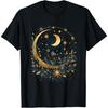 Mystieke zon en maan vrouw mystieke bloemen esthetisch T-shirt