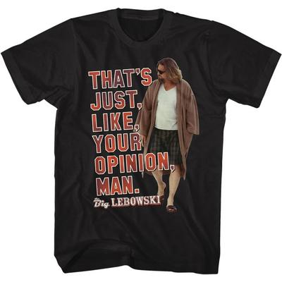 The Big Lebowski Your Opinion Black Adult Tshirt Summer Unisexs And Womens Loose And Breathable Cotton Tshirt