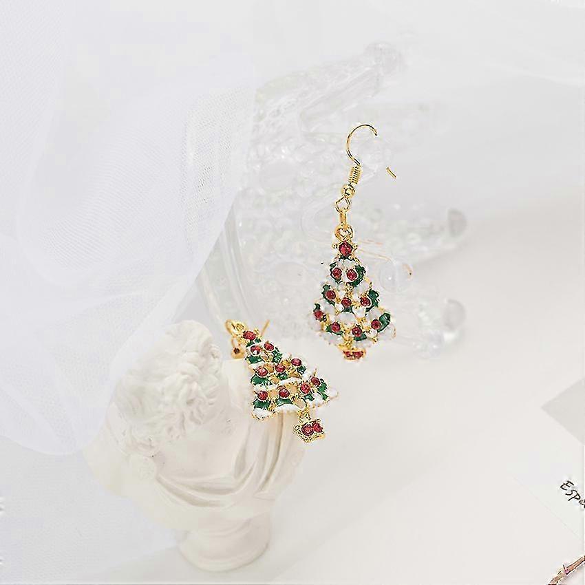 1pair of Christmas tree Earrings Xmas Holiday Party jewelry Gift for Women Girls