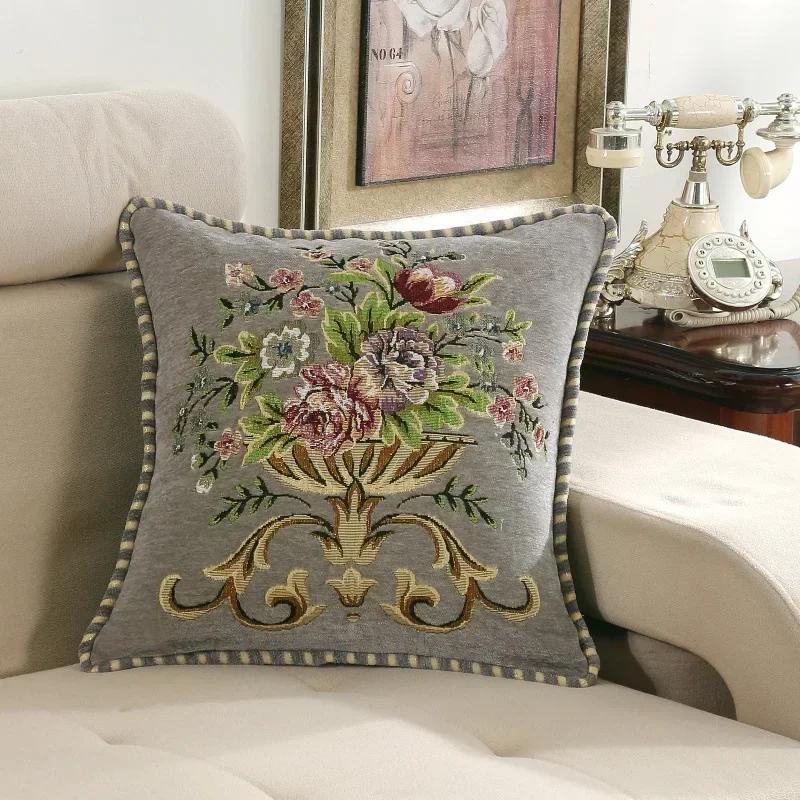 

Nordic Light Luxury Flower CurlingCushion Cover Embossed Pillowcases Jacquard Cushion Covers for Living Bedroom Home Car Decor 48x48cm