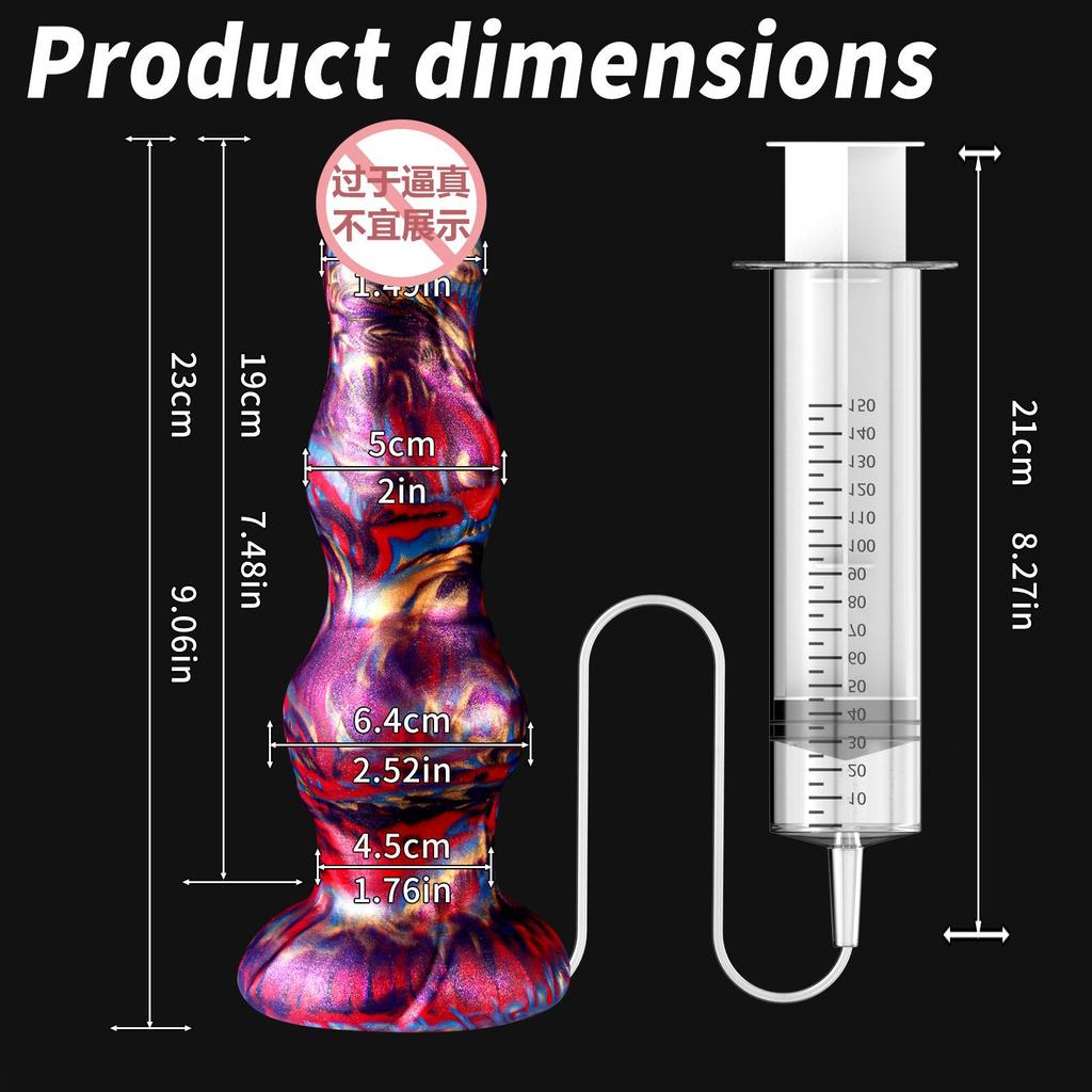 Uniquely Shaped Dildo  Squirt-Function Anal Plug  Unisex Masturbator  Adult Toy