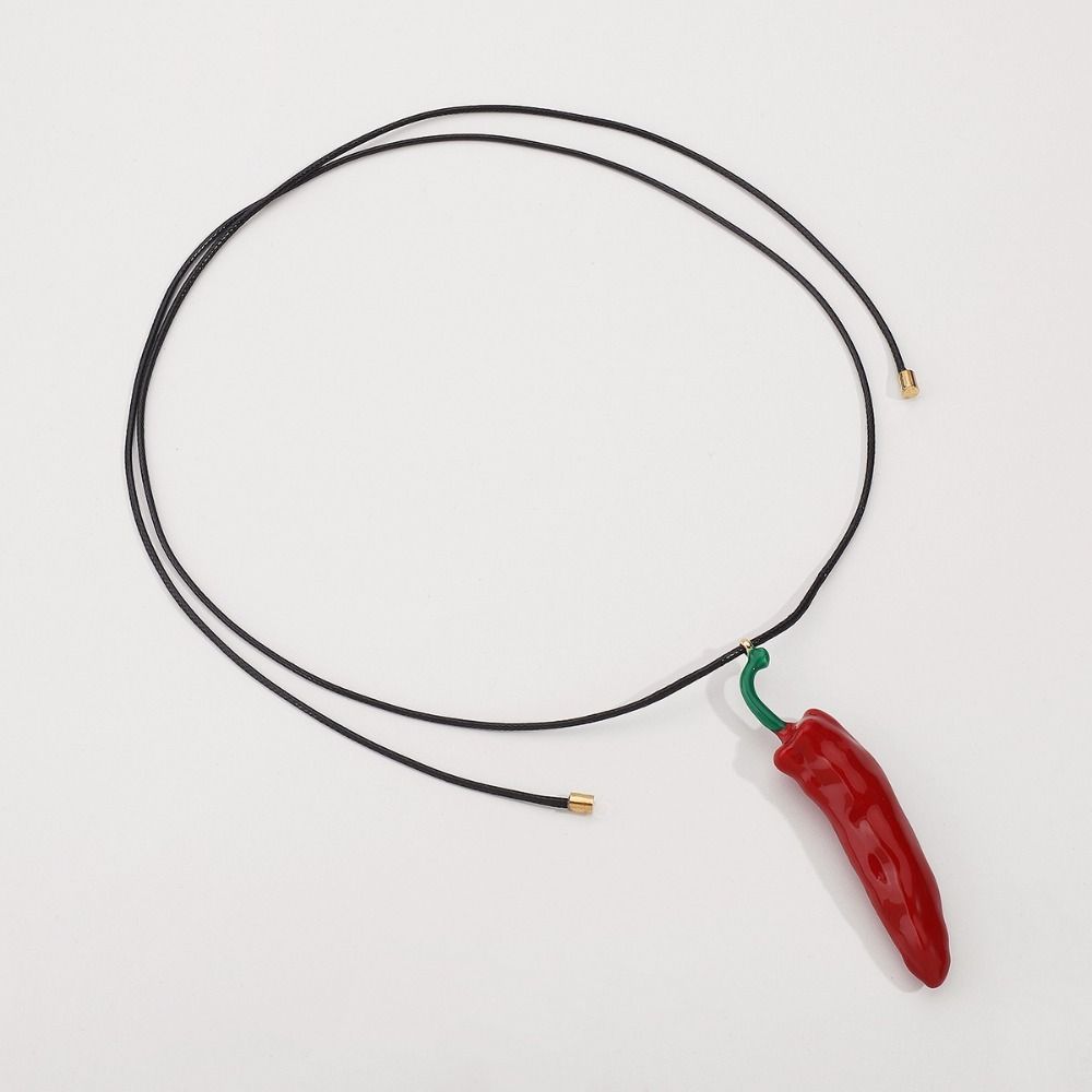 Simple Fashion Necklace Boho Style Metal Accessories Cute Red Pepper Pendant  Parties