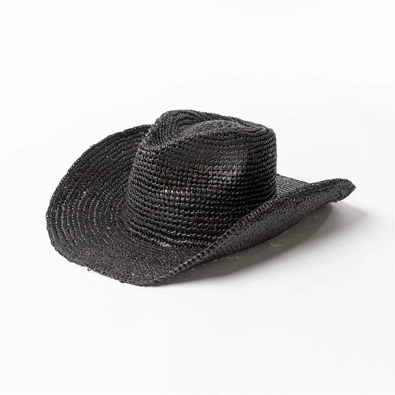 Maiskolbenmaterial Cowboy Western Strohhut Strasssteine mit hochgebogenem Rand Sonnenschutz Cowboyhut Sombrero Cowboy