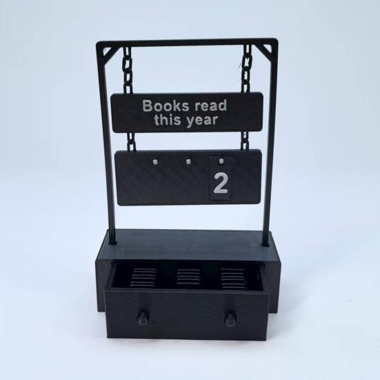 3D Printed Hanging Book Counter Book Read This Year Tracker Reading Target Display Number Sign Shelf Desk Decoration Book Lovers Gift