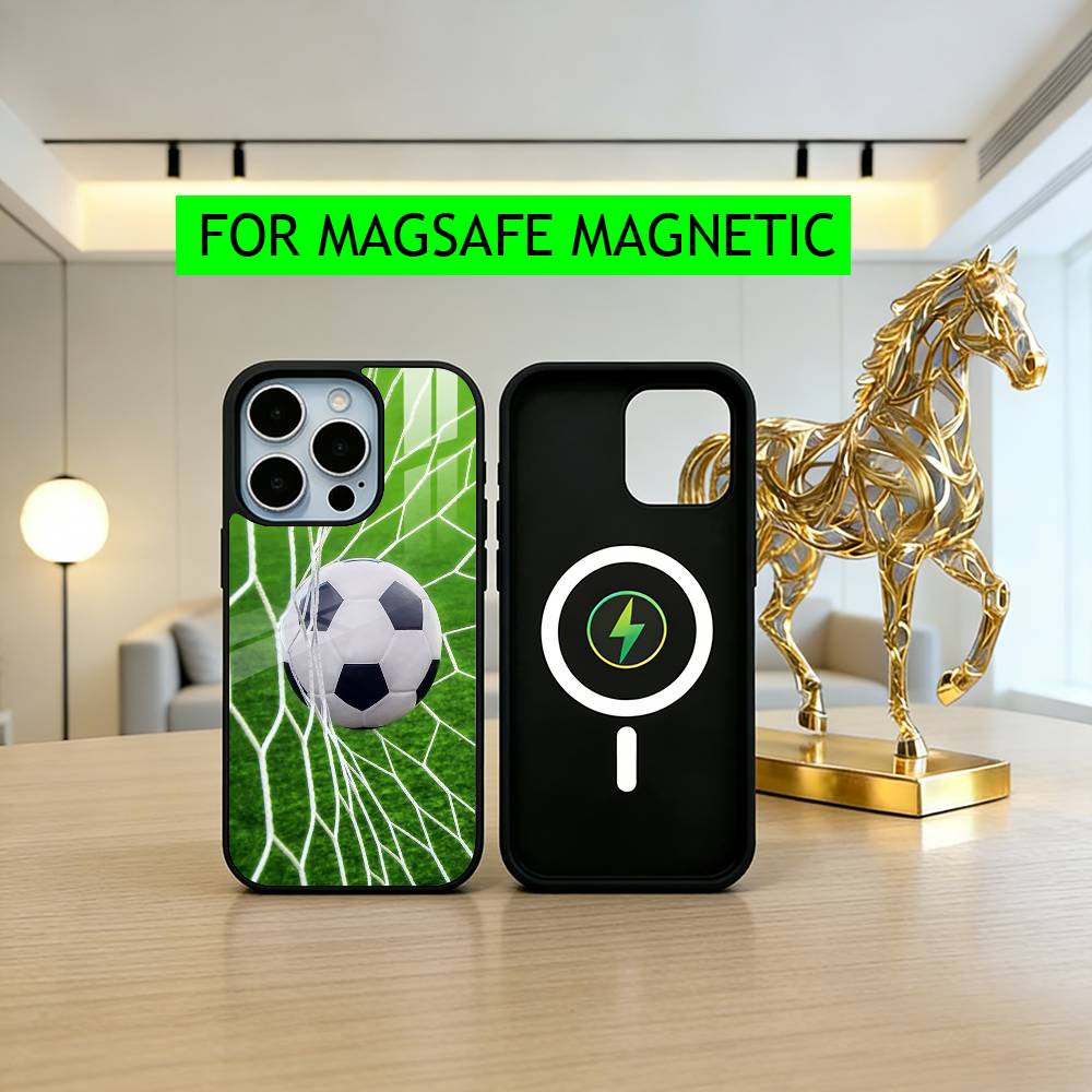 

F-Football and G-Green P-Pitch Phone Case For iPhone17,16,15,14,13,12,11 Plus,Pro Magnetic with Magsafe Wireless Charging iPhone14PRO