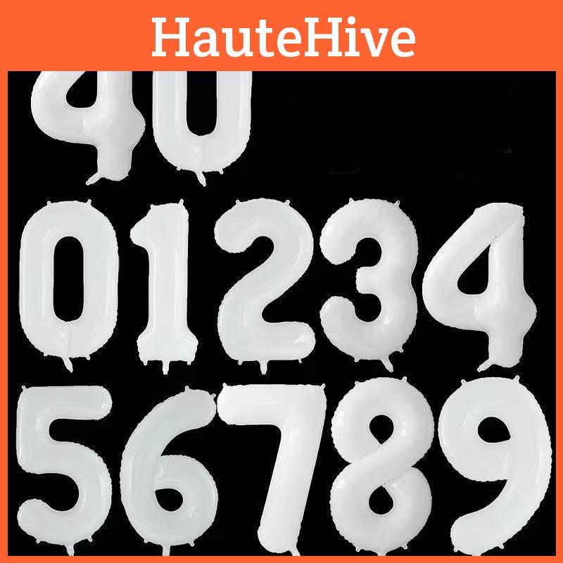 White 40" Large Giant Number Age Foil Balloons Helium Air Happy Party Birthday