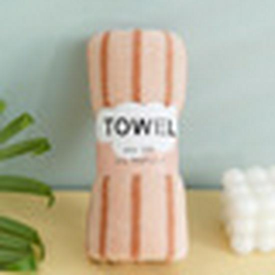 Coral Velvet Five-Piece Absorbent Towel Set - Wide Stripe, Gift-Ready