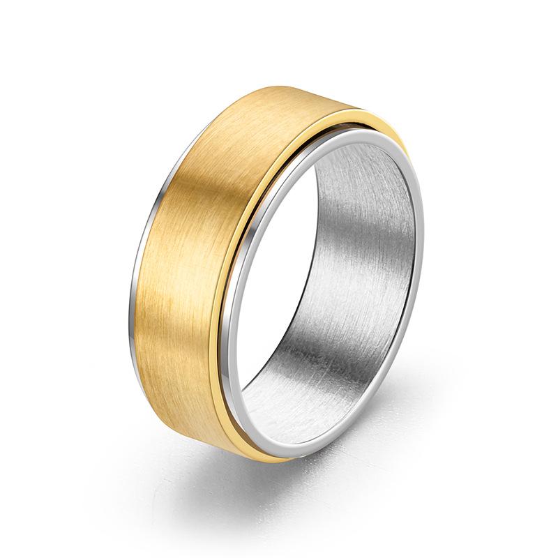 

Кольцо-спиннер из титановой стали с бриллиантами 8 мм для снятия стресса Size 11 золотой